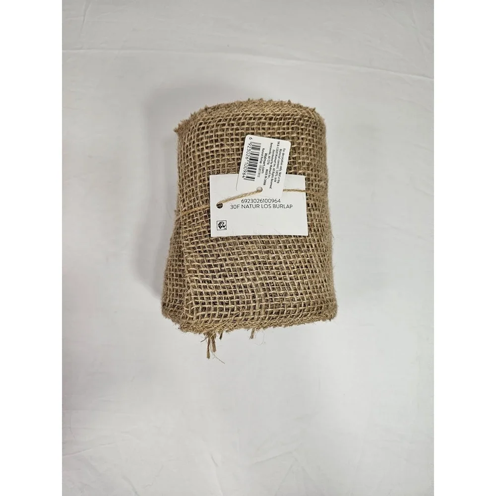Natural Burlap 5.5 In x 30 Feet Unwired Ribbon - Perfect For Tree Protection